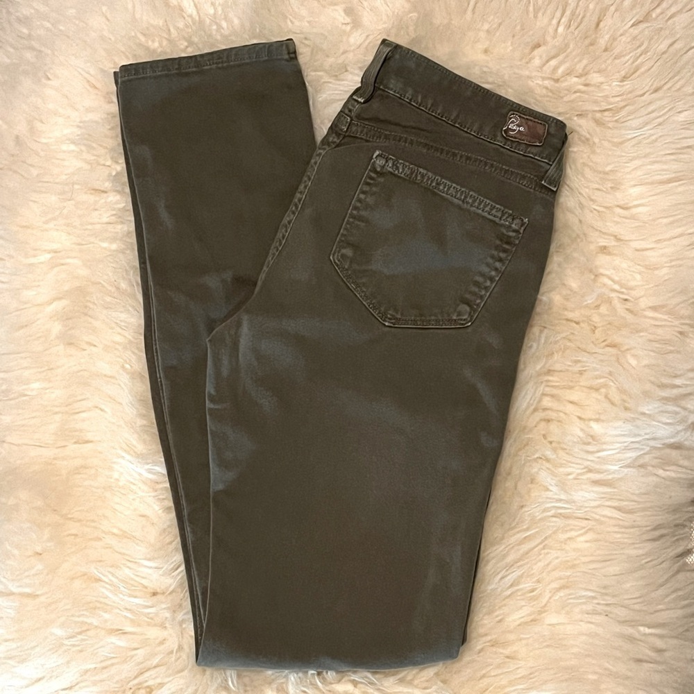 PAIGE Peg Skinny Olive Green Jeans - Picture 6 of 6